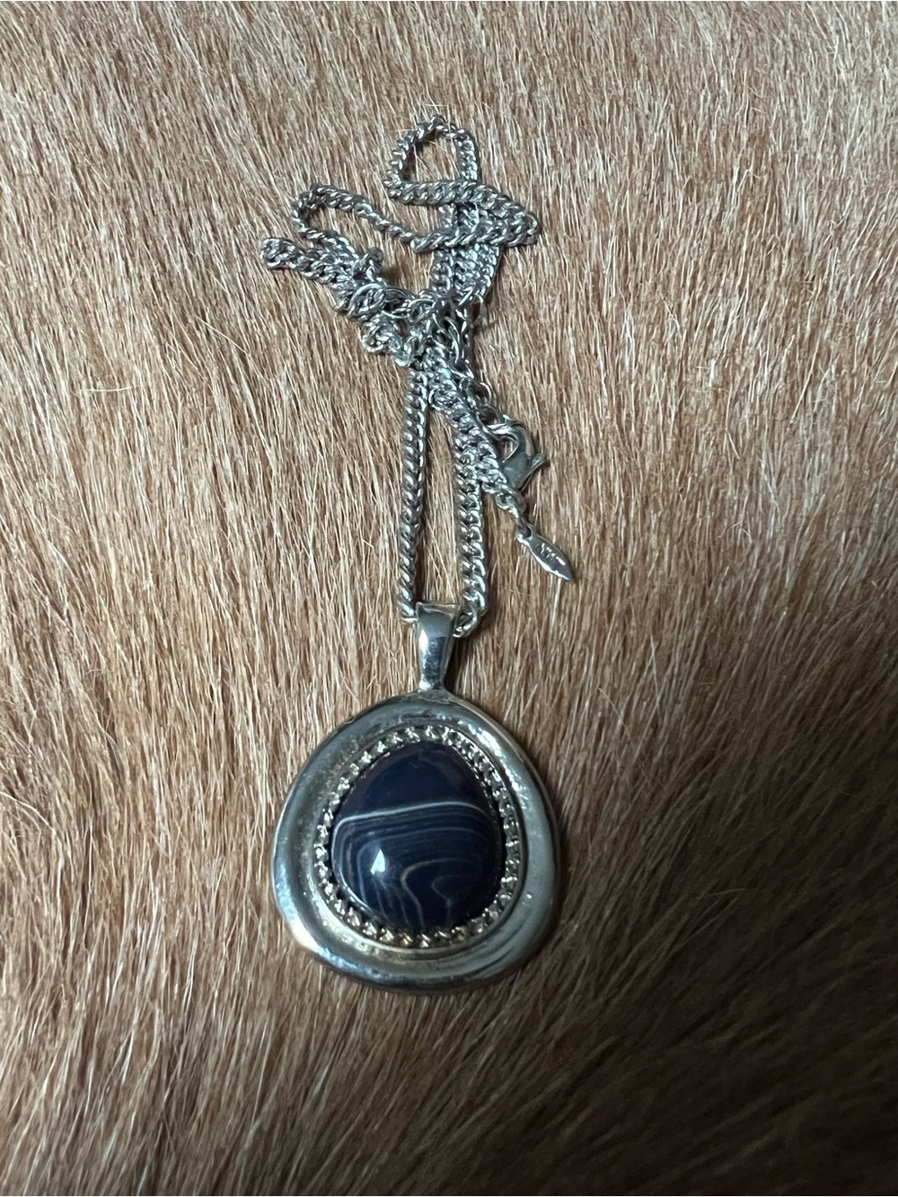 1990 vintage Avon blue denim days necklace